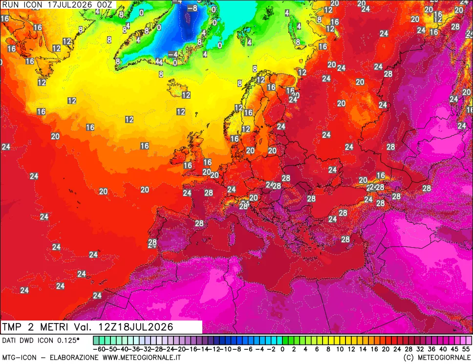 mappa Temp 2 metri