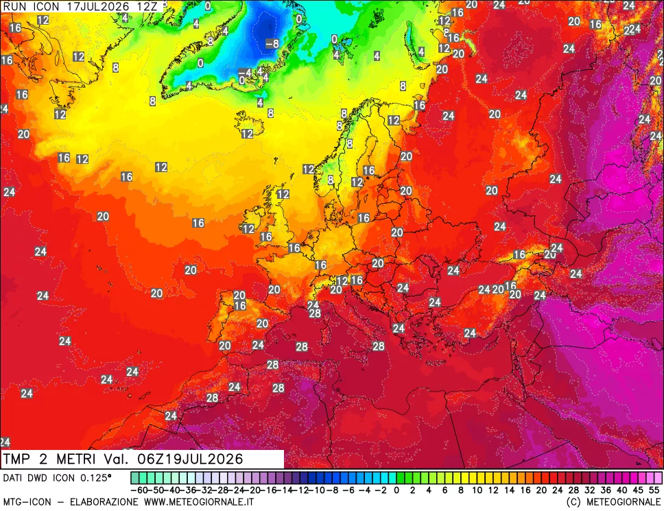 mappa Temp 2 metri
