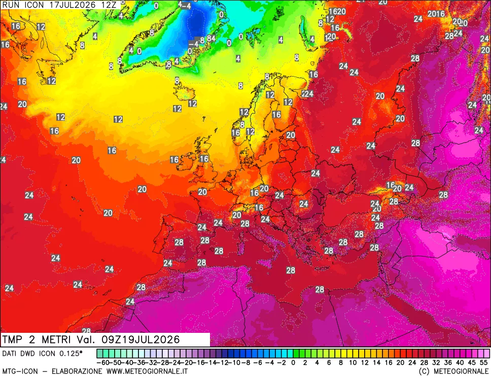 mappa Temp 2 metri