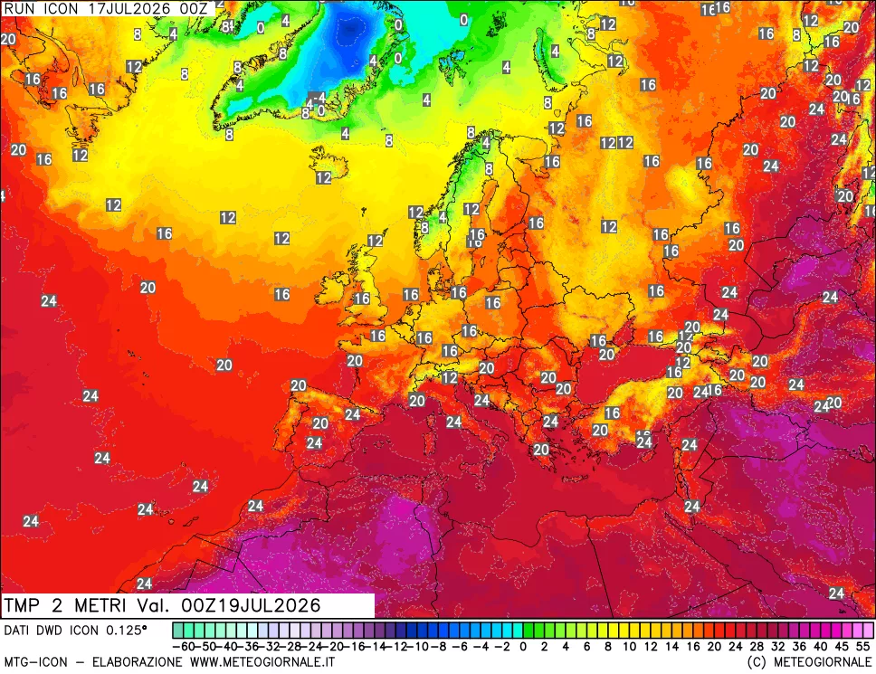 mappa Temp 2 metri