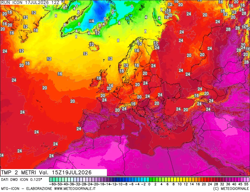 mappa Temp 2 metri