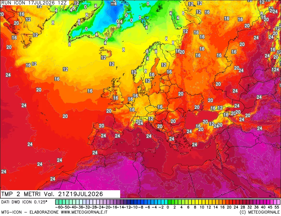 mappa Temp 2 metri