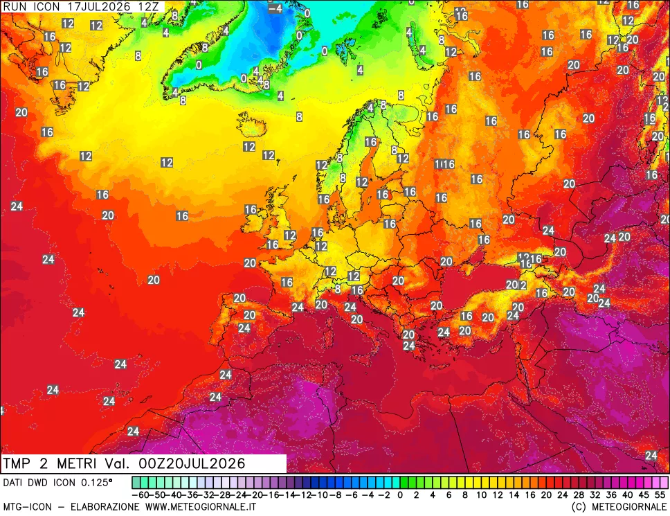 mappa Temp 2 metri