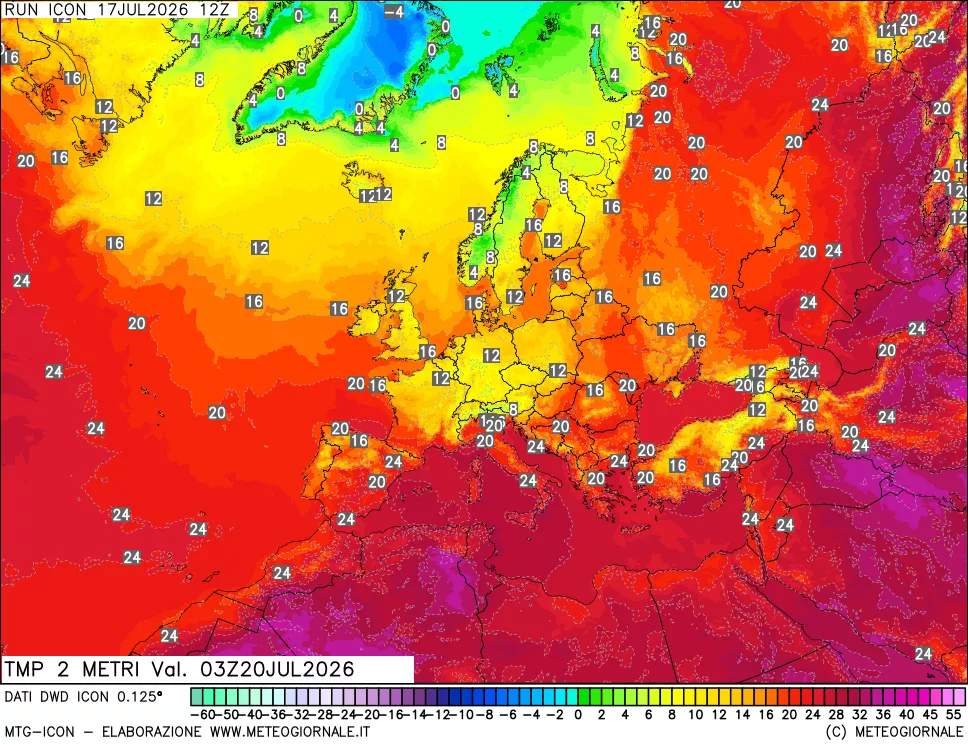 mappa Temp 2 metri