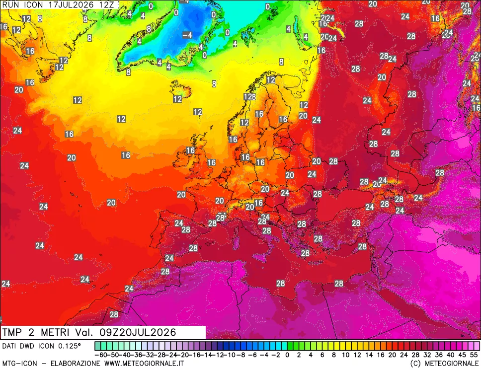 mappa Temp 2 metri