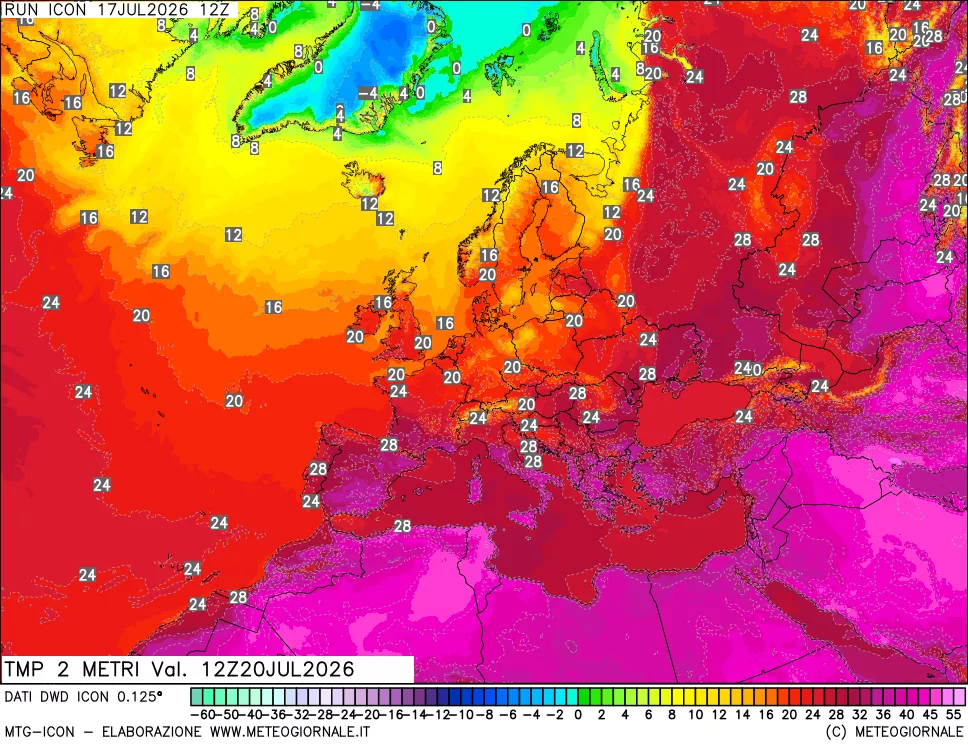mappa Temp 2 metri