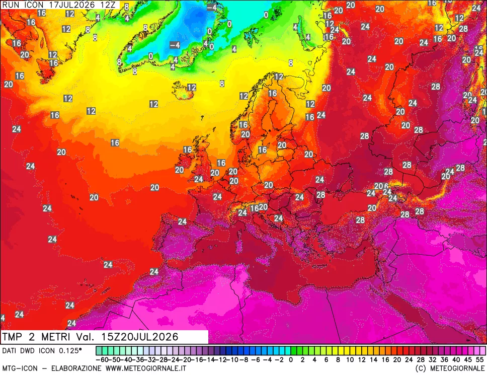 mappa Temp 2 metri