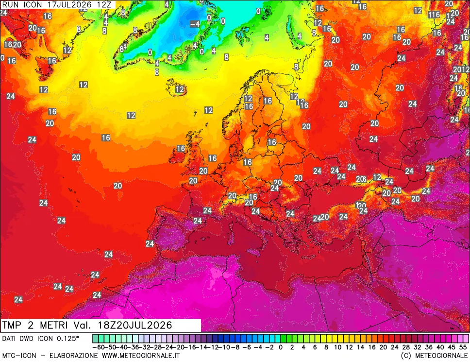 mappa Temp 2 metri