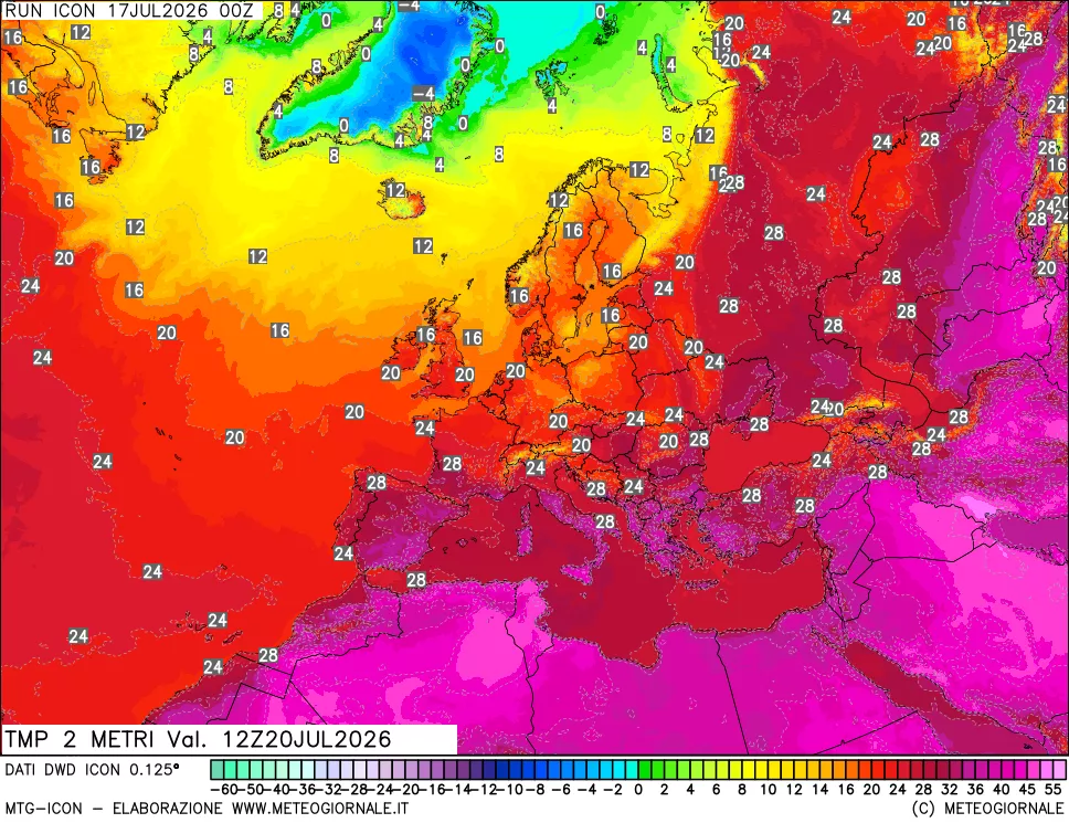 mappa Temp 2 metri