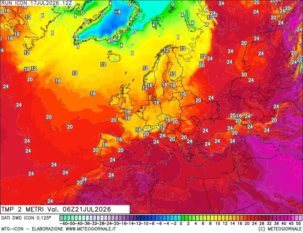 mappa Temp 2 metri