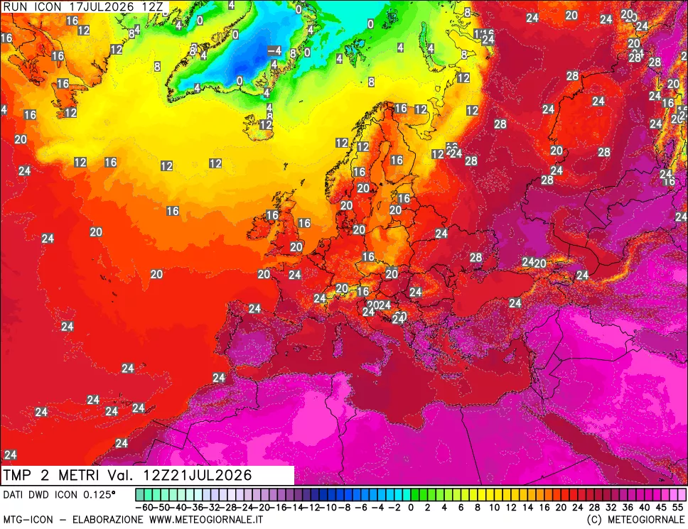 mappa Temp 2 metri