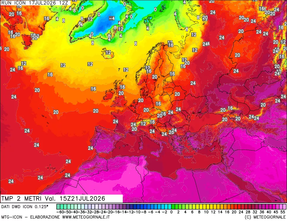 mappa Temp 2 metri