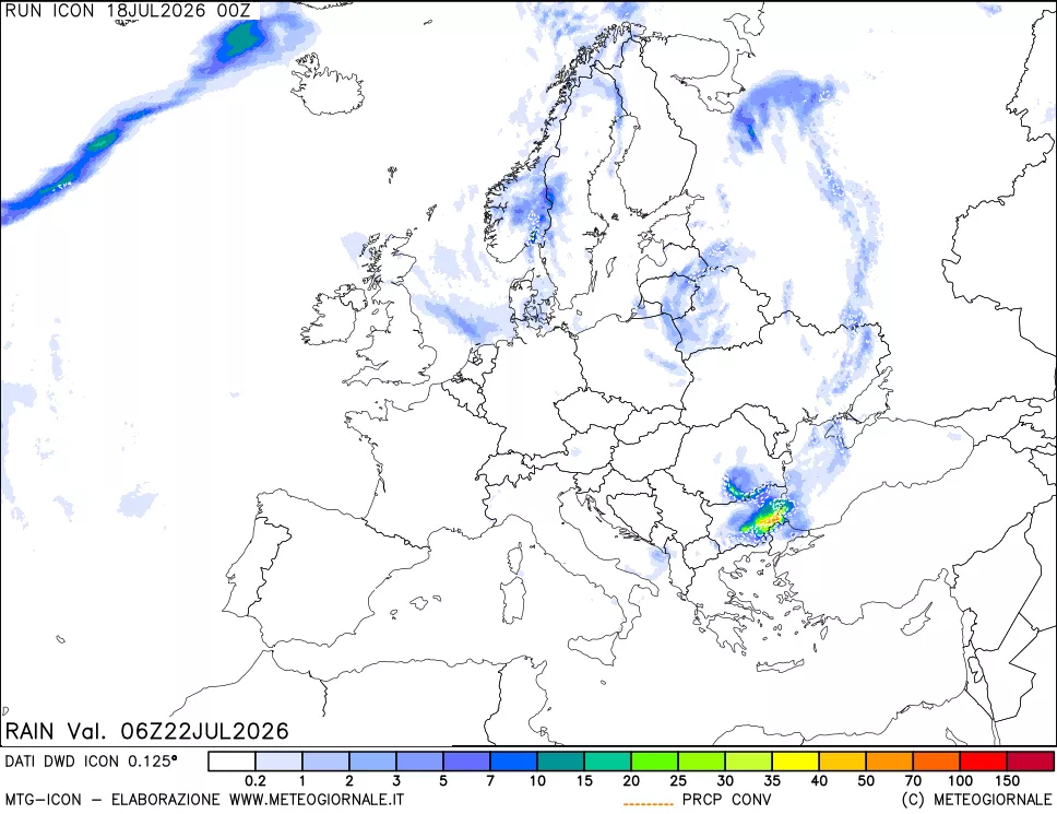 mappa Precipitazioni totali e convettive