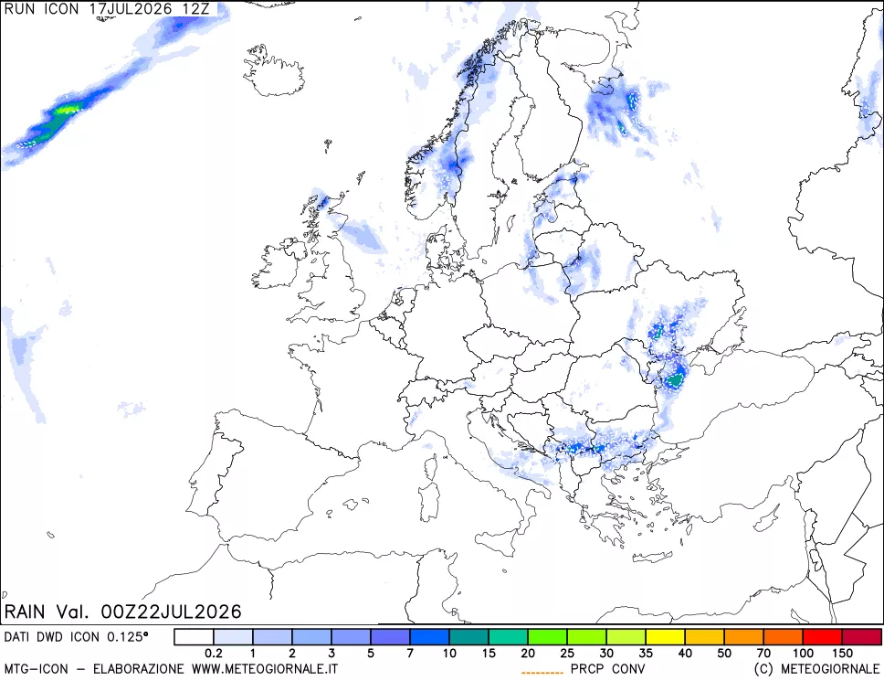 mappa Precipitazioni totali e convettive