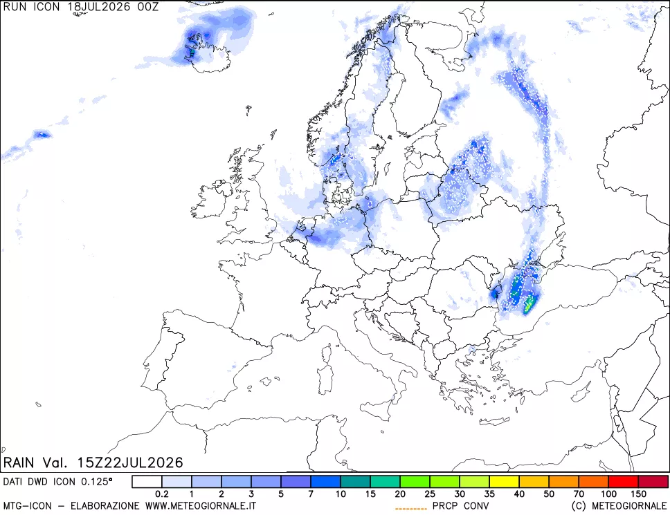 mappa Precipitazioni totali e convettive