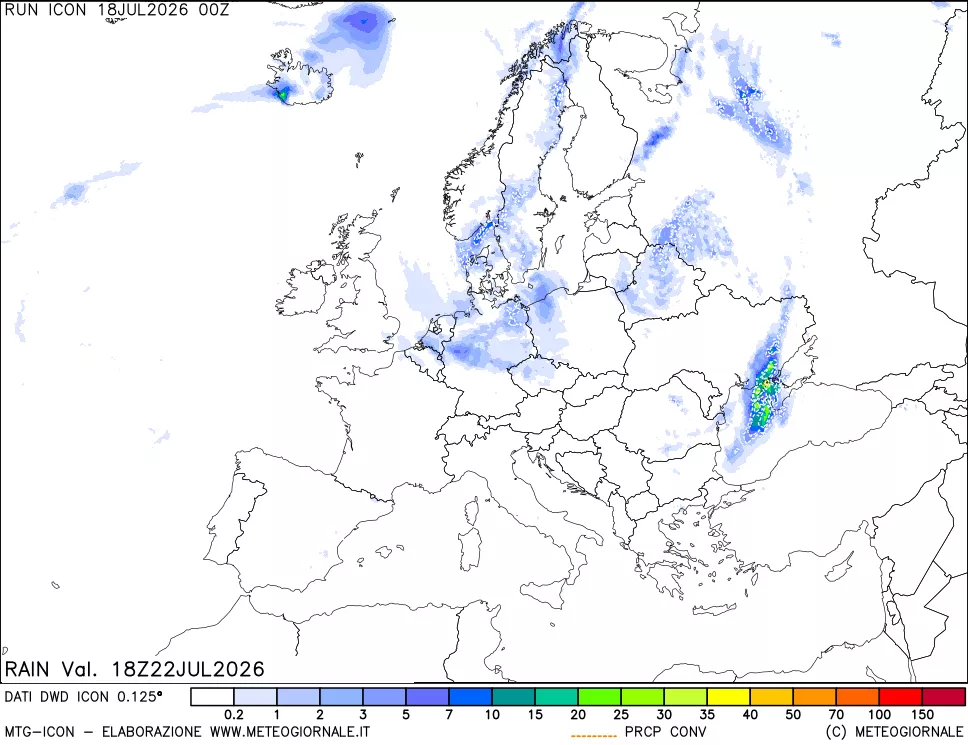 mappa Precipitazioni totali e convettive