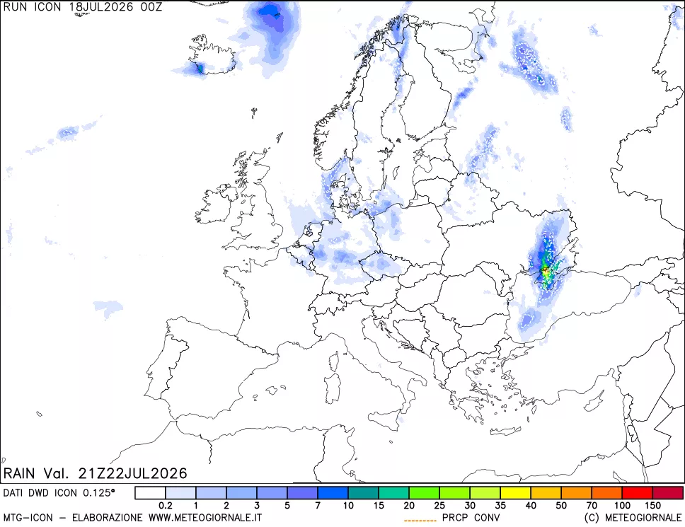 mappa Precipitazioni totali e convettive
