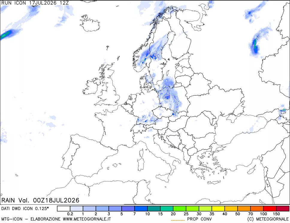mappa Precipitazioni totali e convettive