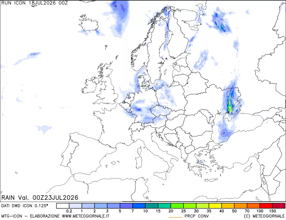 mappa Precipitazioni totali e convettive