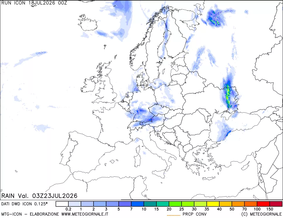 mappa Precipitazioni totali e convettive