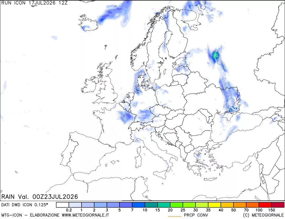 mappa Precipitazioni totali e convettive