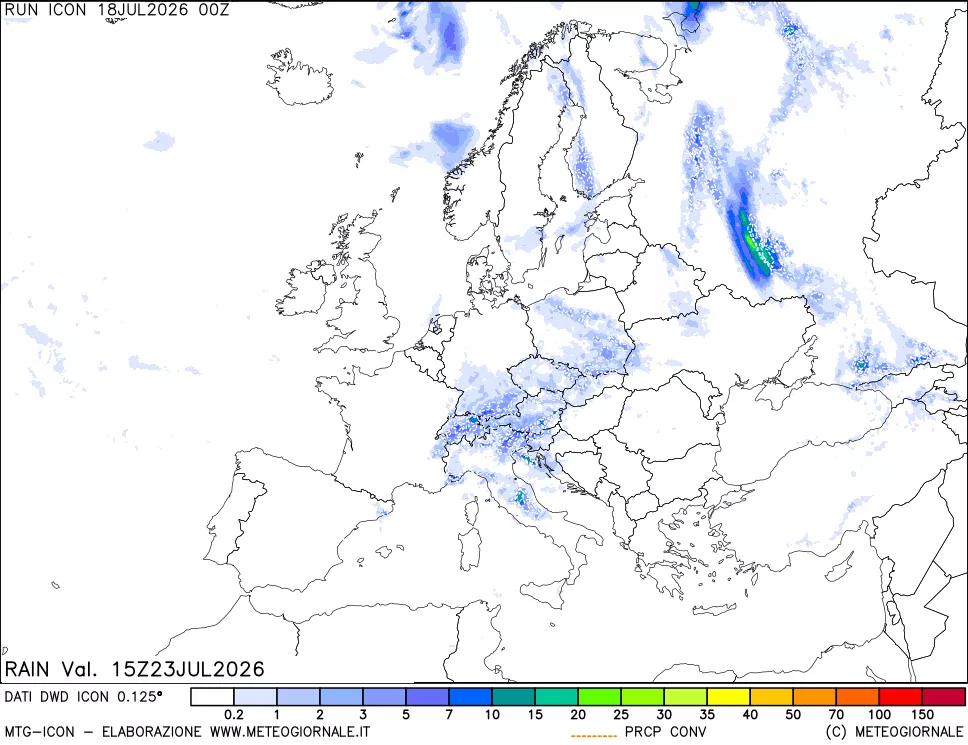 mappa Precipitazioni totali e convettive
