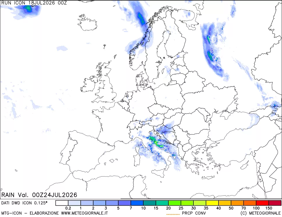 mappa Precipitazioni totali e convettive