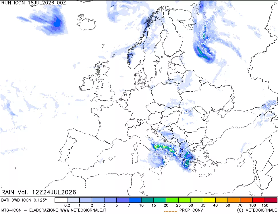 mappa Precipitazioni totali e convettive