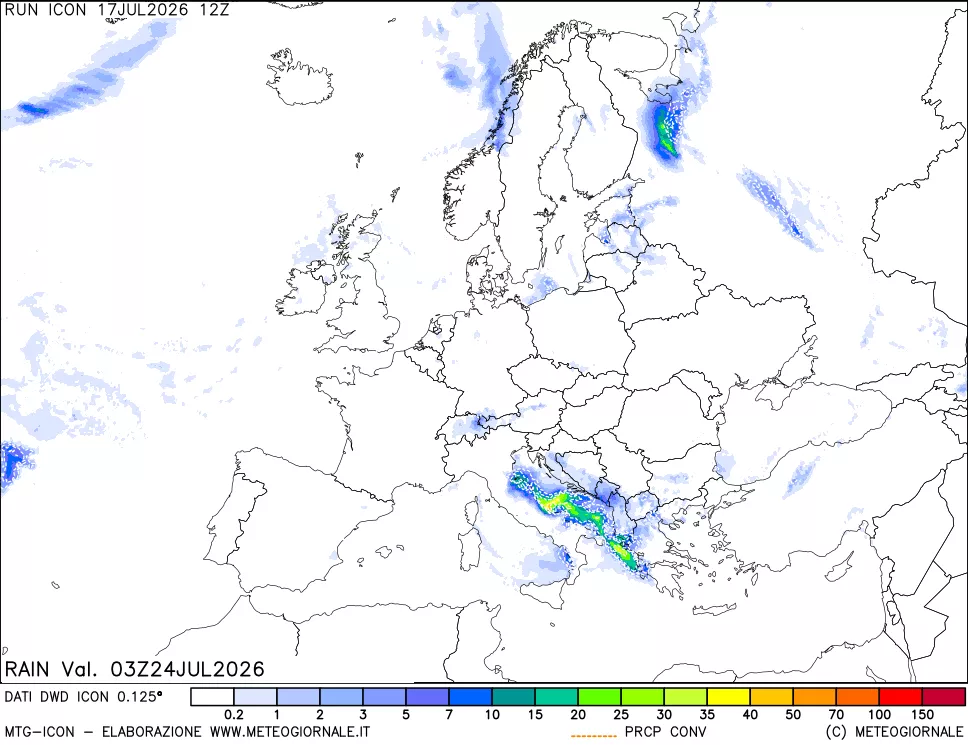 mappa Precipitazioni totali e convettive