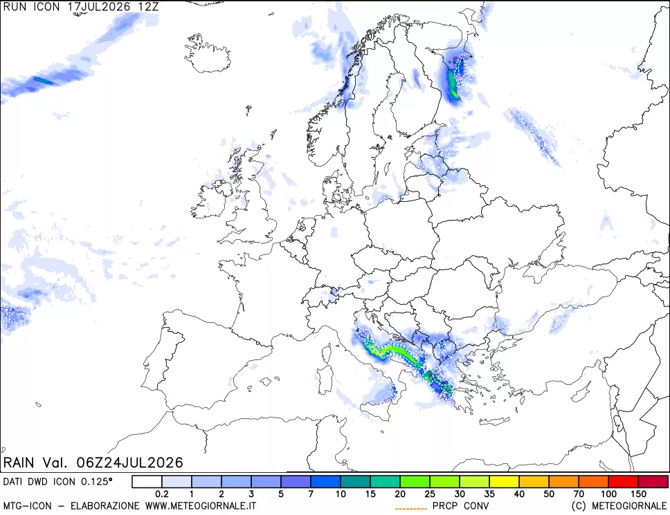 mappa Precipitazioni totali e convettive