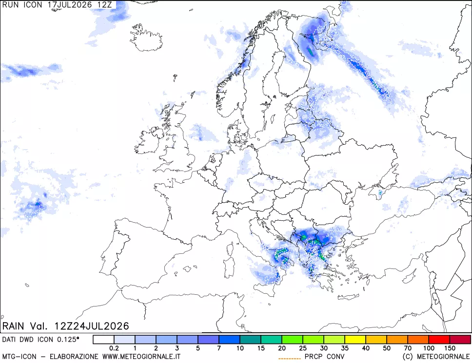 mappa Precipitazioni totali e convettive