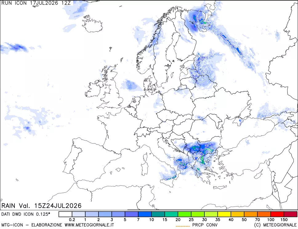 mappa Precipitazioni totali e convettive