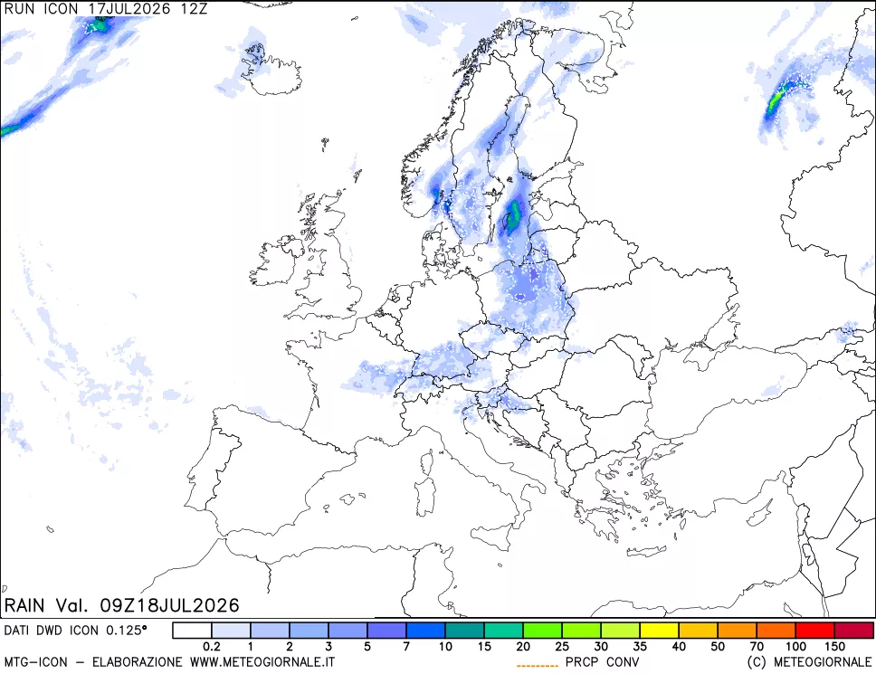 mappa Precipitazioni totali e convettive