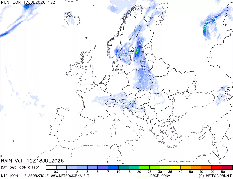 mappa Precipitazioni totali e convettive