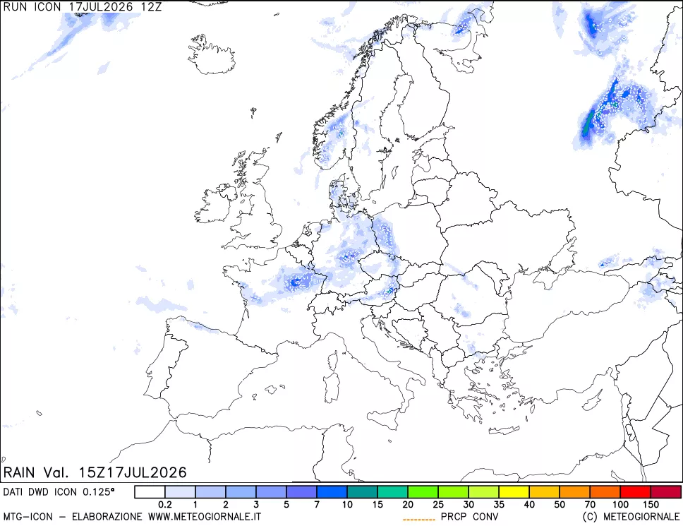 mappa Precipitazioni totali e convettive