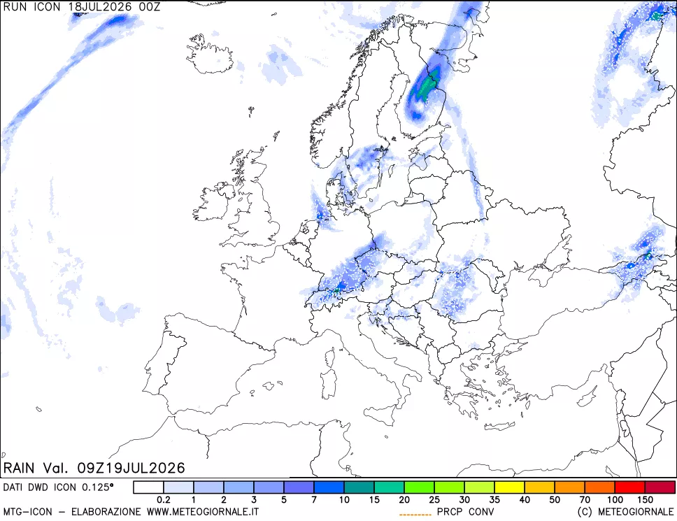 mappa Precipitazioni totali e convettive