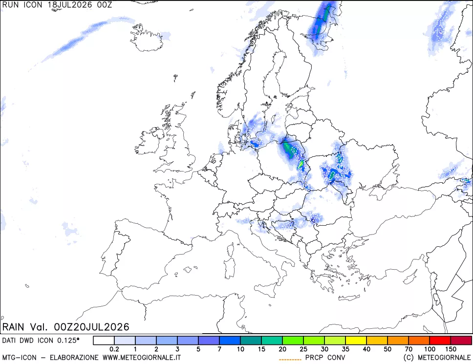 mappa Precipitazioni totali e convettive