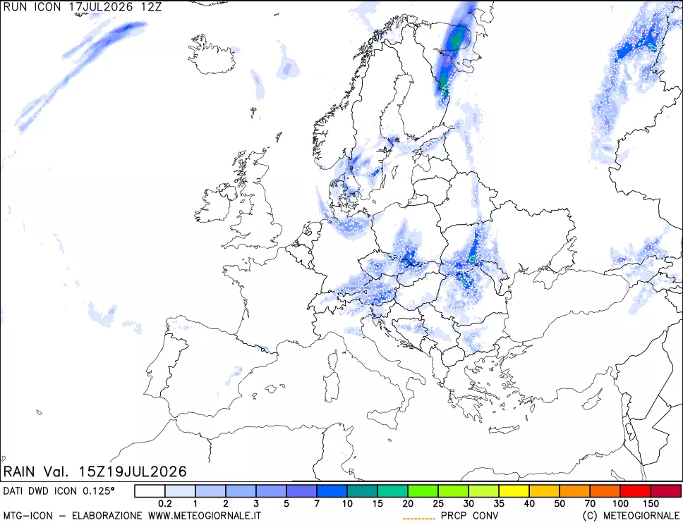 mappa Precipitazioni totali e convettive