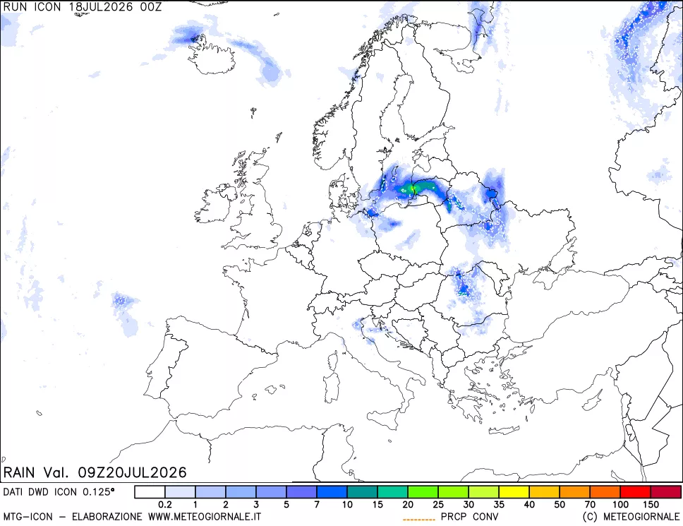 mappa Precipitazioni totali e convettive