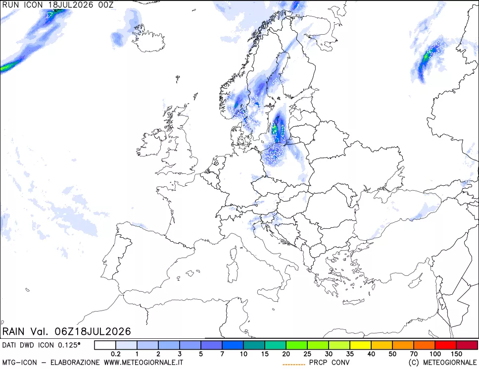 mappa Precipitazioni totali e convettive