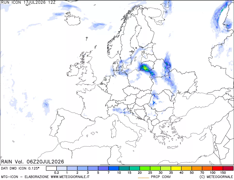 mappa Precipitazioni totali e convettive