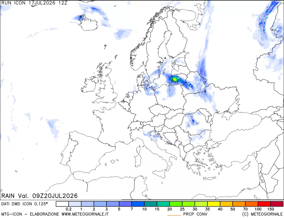 mappa Precipitazioni totali e convettive
