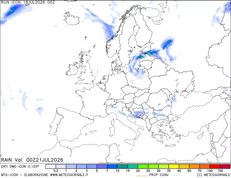 mappa Precipitazioni totali e convettive