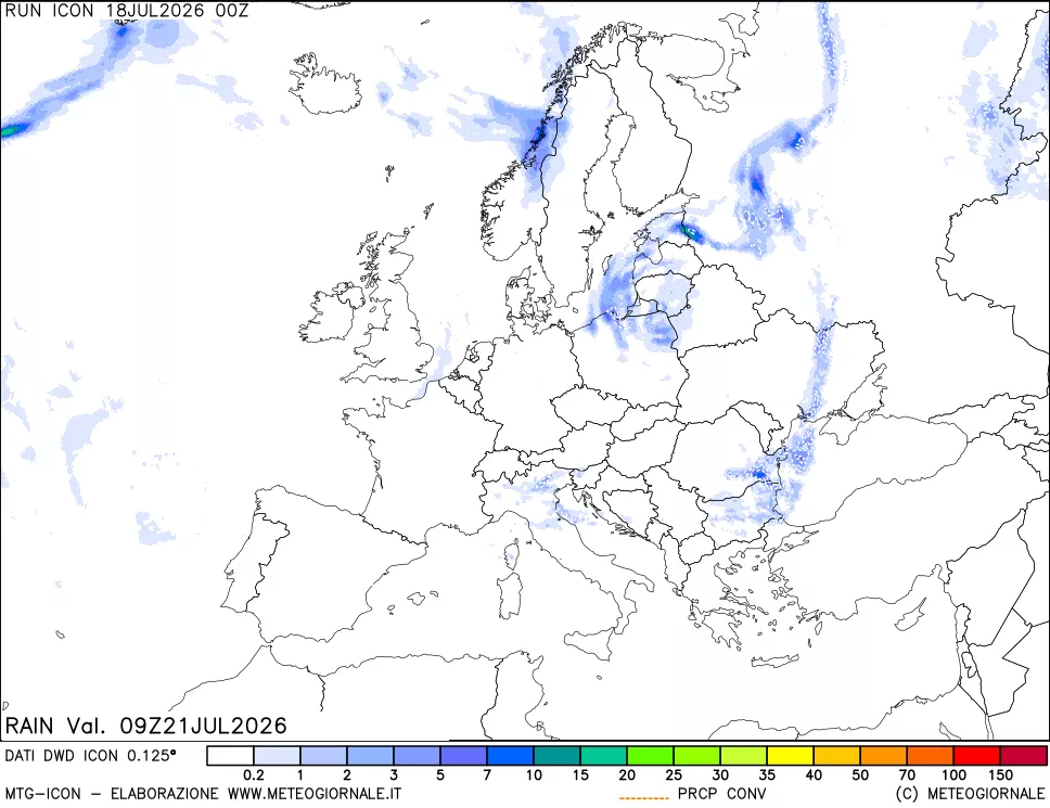 mappa Precipitazioni totali e convettive