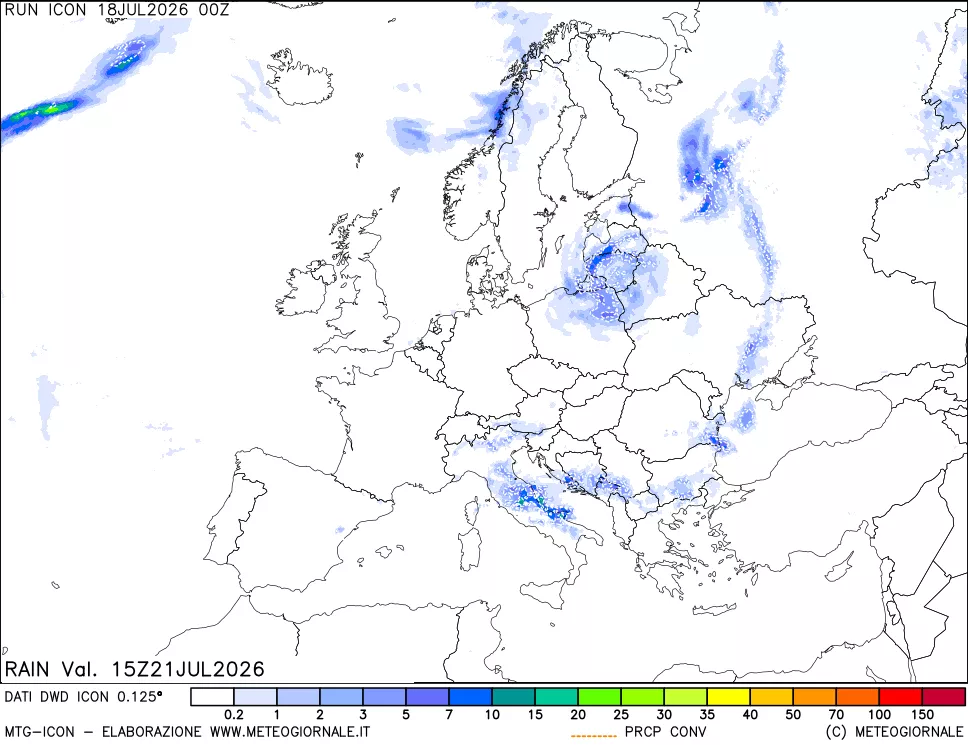 mappa Precipitazioni totali e convettive