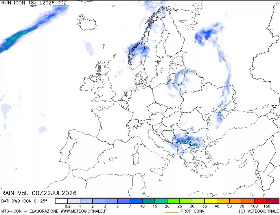 mappa Precipitazioni totali e convettive
