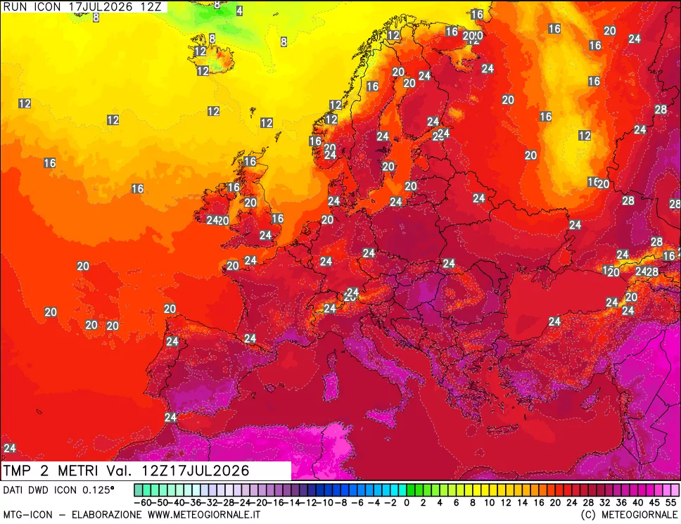 mappa Temp 2 metri