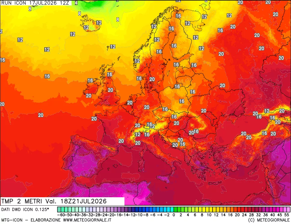 mappa Temp 2 metri