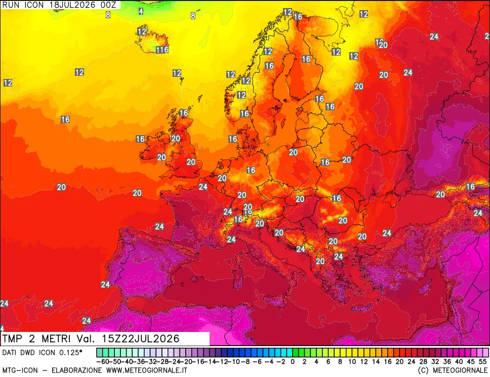 mappa Temp 2 metri