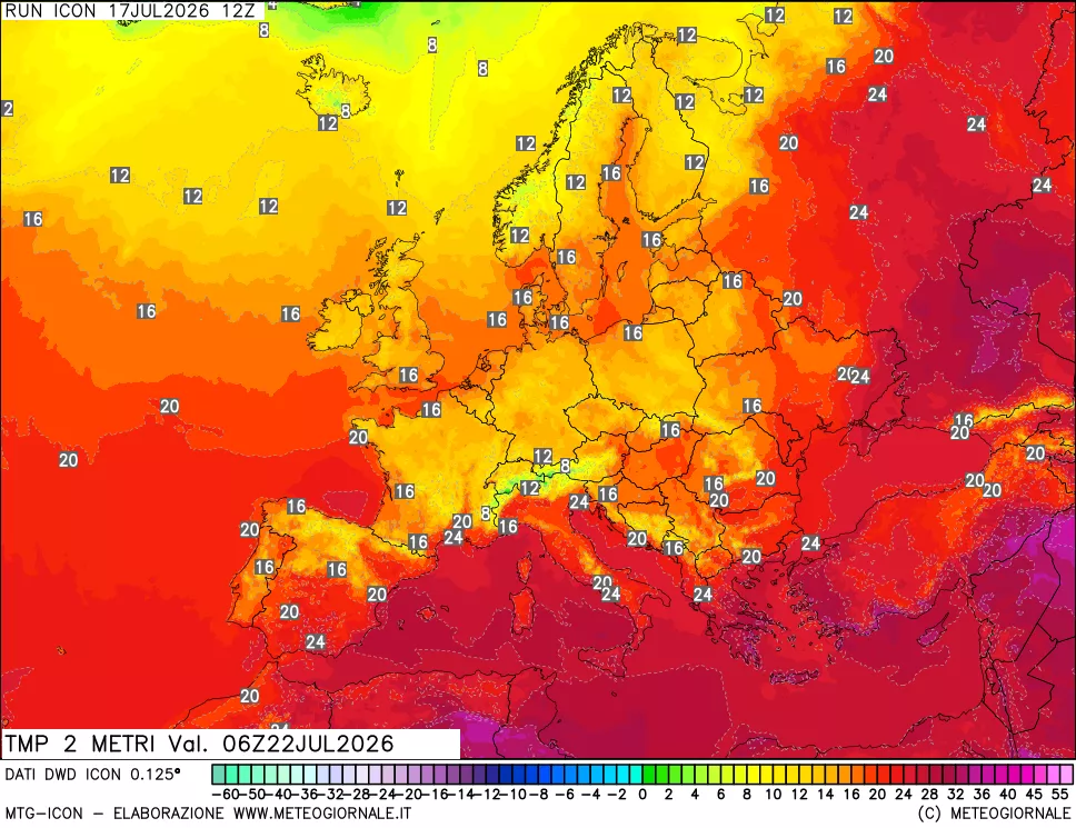 mappa Temp 2 metri